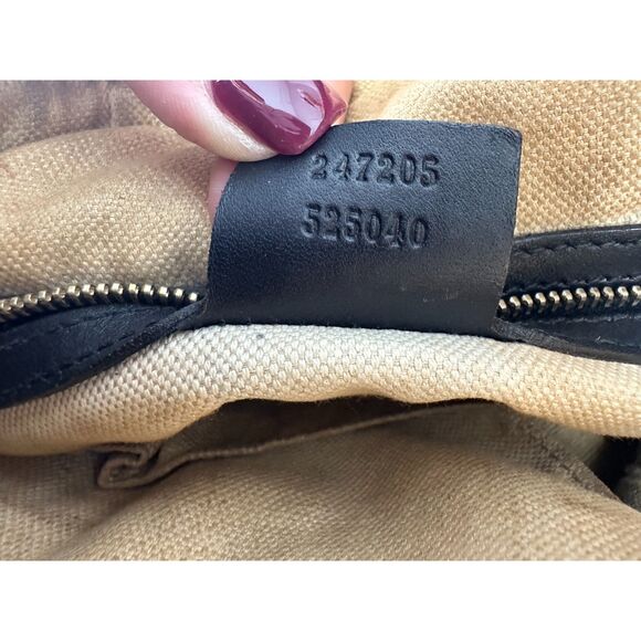 Gucci Vintage Web Boston GG Canvas Navy Red Satchel Medium - FLAWS READ - Picture 4 of 13